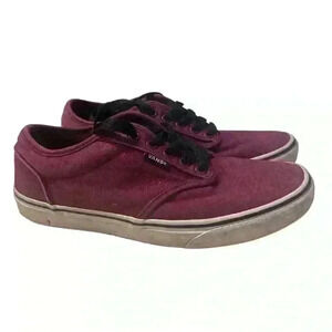 Vans Men’s  Burgandy‎ Sneakers Used Size 8 Low Top Maroon Casual
